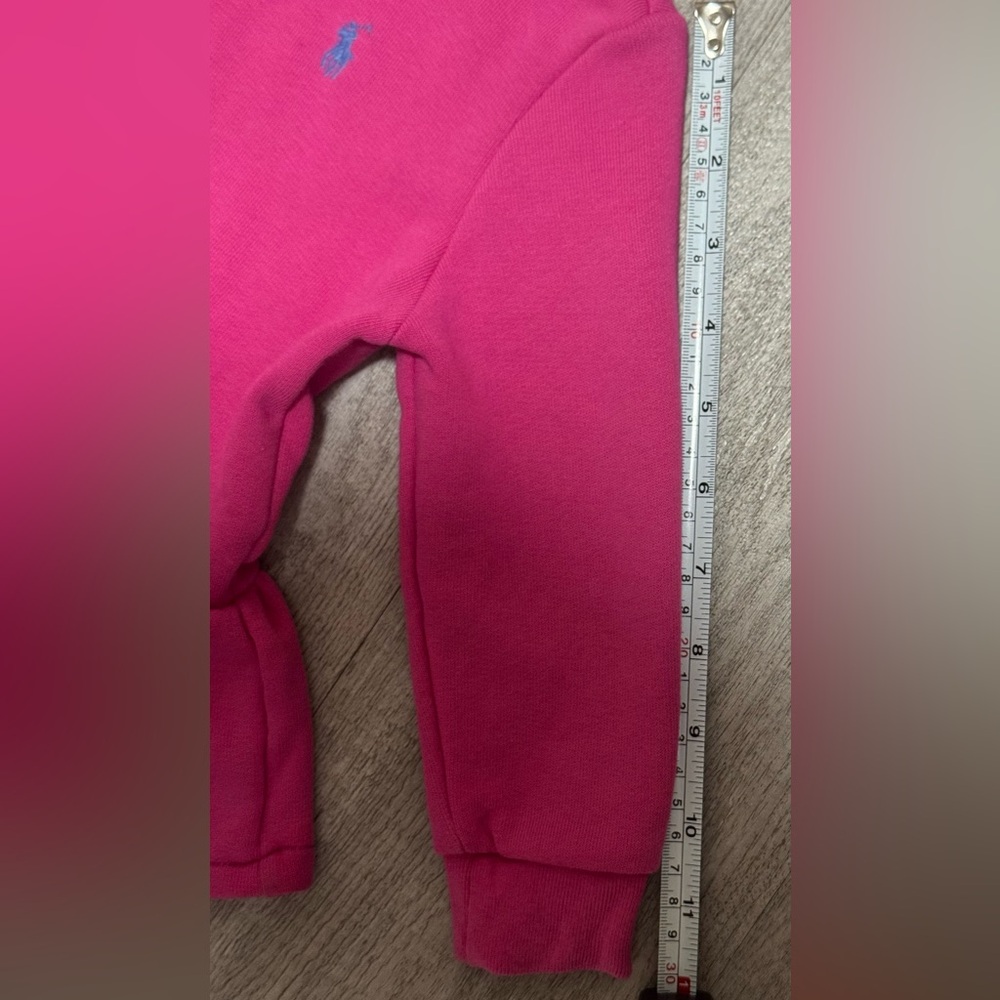 Ralph Lauren Baby Girl Pink Hoodie Set Peplum Zip Jacket & Pants 24M - Picture 9 of 12